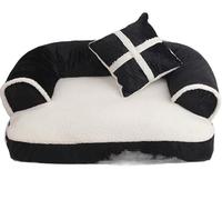 CHUNXVLI Cat Bed Dog Bed Dog Bed Dog Sofa Cozy Plush Pet Settee Heavy Duty Durable Removable Washable Cover Relief And Improved Sleep Pet Bed For Dog Cat(Black,80 * 60 * 25cm)