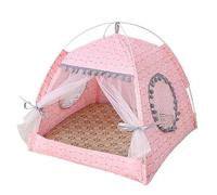 CHUNXVLI Cat Bed Dog Bed Princess Home Pet Bed For Dog Luxury Four Seasons Kennel House With Cat Cushion Bed Mats For Puppies Animal Bedding Pet Bed For Dog Cat(A,58 * 58 * 59cm)