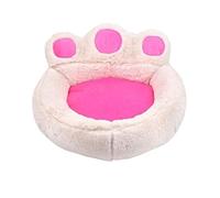 CHUNXVLI Cat Bed Dog Bed Removable And Washable Backrest, Dog Kennel Cat Kennel Pet Supplies, Autumn And Winter Warm Bear Paw Pet Kennel Dog Pad Pet Bed For Dog Cat(White,52 * 56cm)