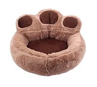 CHUNXVLI Cat Bed Dog Bed Removable And Washable Backrest, Dog Kennel Cat Kennel Pet Supplies, Autumn And Winter Warm Bear Paw Pet Kennel Dog Pad Pet Bed For Dog Cat(Bruin,62 * 68cm)