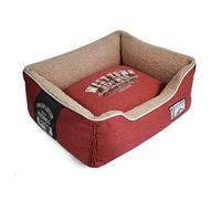CHUNXVLI Cat Bed Dog Bed Soft Plush Square Pet Bed For Cats Or Small Dogs Cat Bed Self Warming Autumn Winter Indoor Sleeping Cozy Pet Nest Pet Bed For Dog Cat(Rosso,35 * 45cm)