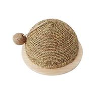 CHUNXVLI Scratching Board For Cats Cat Scratching Mat Wooden Bottom Plate Straw Semi-Circular Grinding Claw For Cats Protecting Furniture Supplies Cat Scratcher For Indoor