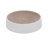 CHUNXVLI Scratching Board For Cats Round Cat Toy Scratcher Furniture Protector Corrugated Claw Board Non-slip Kitten Bed Sofa Nail Scratcher Guard Scratch Cat Scratcher For Indoor(White)