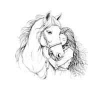 Chunyagok Wall Art Horse Decals Wall Decal Horsessketch Beauty Steed for Bedroom Living Room Home Background Decoration Wall Sticker
