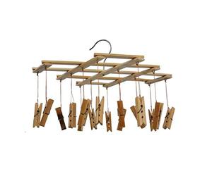 Chunyang Bamboo 16 Clip Washing Dryer Folding Laundry Clothes Clothes Pegs Clothes Airer Rack Underwear Hanger Socks Hook Underwear Hanger
