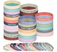 Chunyin 32 Pcs Motivational Silicone Wristbands Inspirational Rubber Bracelets Gifts for Students