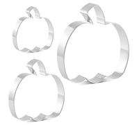 CHUNZAI Halloween Pumpkin Cookie Cutter Set, 3 Sizes 4.5″, 3.3″, 2.3″
