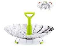 CHUNZHILAI Vegetable Steamers Basket Steamer Rack Stainless Steel Folding Mesh Dish Fruit Vegetable Food Steamer Rack Kitchen Cooking Tool