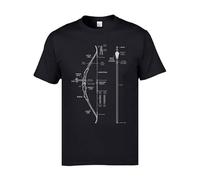 CHUNZHU Pictorial Illustration Picture T Shirts Mens Compound Bow Archery Hunting Anatomy Design New Tops Tees Discount Tops & Tees Size L Black