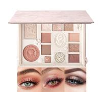 CHUOZI 12 Color Eyeshadow Palette with Lace Box,Colorful Warm Tone,Long Lasting Blendable Shimmer and Matte Nudes Shades Eye Makeup,All In 1 Blush Highlighter