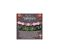 CHUOZI 2 Pcs Wicked Bracelets for Couples Witch BFF Bracelet Green Pink Crystal Adjustable Gemstone Bead Strand Elphaba Galinda Friendship Valentine Gifts for Women Men Jewelry