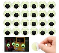 CHUOZI 24PCS Wiggle Googly Eyes, 1inch Glow in The Dark Googly Wiggle Eye, Self Adhesive Large Sticky Eyes for Craft Sticker,Google Eye for DIY Decoration
