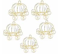 CHUOZI 5Pcs Cinderella Carriage Centerpiece, Princess Candy Box, Halloween Pumpkin Holder, Plated Decor for Tables Birthday Wedding Party Decorations