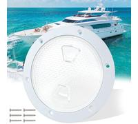 CHUOZI 6" Boat Hatch Deck Plate - Marine Access Hatch Round with Detachable Cover for RV Marine Boat Kayaks Yacht - Boat Hatch Cover Circular Non Slip Inspection Hatch with Screws(Black Transparent
