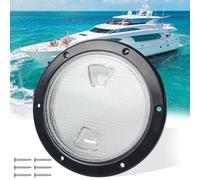 CHUOZI 6" Boat Hatch Deck Plate - Marine Access Hatch Round with Detachable Cover for RV Marine Boat Kayaks Yacht - Boat Hatch Cover Circular Non Slip Inspection Hatch with Screws(Black Transparent