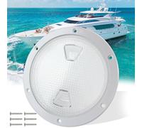 CHUOZI 6" Boat Hatch Deck Plate - Marine Access Hatch Round with Detachable Cover for RV Marine Boat Kayaks Yacht - Boat Hatch Cover Circular Non Slip Inspection Hatch with Screws(Black Transparent