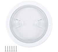 CHUOZI 6 Inch Boat Deck Plate Cover with Screws,Round Non-Slip Inspection Hatchs with Detachable Cover and Pre-Drilled Holes,Marine Access Hatch Deck Hatches for Rv Marine Boat Kayaks Yacht - White
