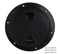 CHUOZI 7.2" Circular Non Slip Inspection Hatch - Boat Hatch Deck Plate with Detachable Cover for RV Marine Boat Kayaks Yacht - Boat Round Non Slip Inspection Hatch with Screws （Black）