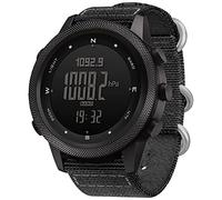 CHUOZI Apache Tactical Watch - Digital Outdoor Sports Survival, Men's Compass Solid Rock, Durable Band, Step Tracker, Pedometer Calories, Nylon, (Black, Green, Nylon)