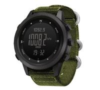 CHUOZI Apache Tactical Watch - Digital Outdoor Sports Survival, Men's Compass Solid Rock, Durable Band, Step Tracker, Pedometer Calories, Nylon, (Black, Green, Nylon)