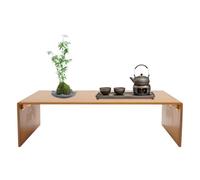 CHUOZI Folding Coffee Table Bamboo Low Tables for Sitting on The Floor, Large Size Desk with Foldable Legs for Breakfast Serving Tray Gaming Writing, Tea Room Tatami Dining (39inch)