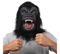 CHUOZI Halloween Chimp Head Mask Chimpanzee Black with Fur Latex Gorilla Full for Carnival Costume Party Prop