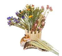 CHUOZI Natural Flower & Herb Habitat Mat for Hamster Sprays Flowers Bedding Mate Cage Pad Enrichment Decoration for Gerbil Dwarf Syrian Ferret Guinea Pig Mice (Grain Version)