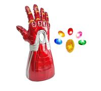 CHUOZI Red Infinity Gauntlet with Removable Gems Gloves LED Gem Three Lighting Modes Halloween Cosplay Prop