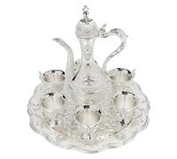 CHUOZI Turkish Teapot Set Gold Classical Tea Coffee Cup with Tray and 6 Cups Vintage Service for Homes Restaurants Hotels Offices