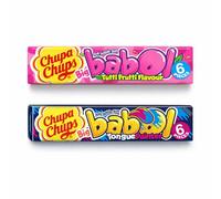 Chupa Chups Big Babol Bubble Gum - 2-Pack (12 Sticks, Strawberry & Tongue Painter Flavours) - 55.2g