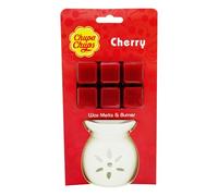 Chupa Chups Cherry Scented Wax Melts with Ceramic Burner Set, 6 Cubes, 60g, White