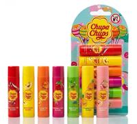Chupa Chups Fruity Lip Balm Collection Set, 7 Flavoured Moisturizing Balms, Fun Lollipop-Themed Beauty Pack