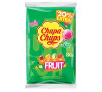 Chupa Chups Fruity Lollipop Bulk Bag, 4 Flavours Of Party Sweets With Natural Colourings, Suitable for Vegetarians - 120 Lollies