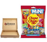 Chupa Chups Mini Lollipops Variety Pack - 30 Count Bag | Fruity Flavours with Cola, Strawberry, Orange & Apple | Party & Sharing Sweets 180g (Pack of 1)