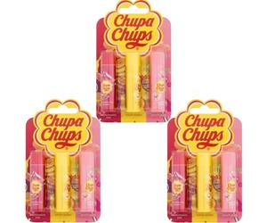 Chupa Chups Moisturising Lip Balm 4gr Mix Fruit Flavours 3 Per Pack (Pack Of 3)