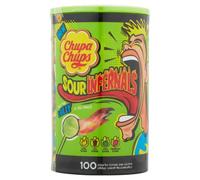 Chupa Chups Sour Infernals 100 Lollipop Tube, 950 g