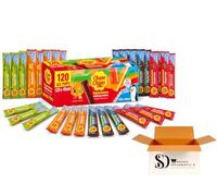 Chupa Chups Squeezee Freeze Ice Pops 12 x 45ml (Pack of 10 - 120 Total Pops) - Assorted Fruit Flavoured Freezable Lollies with Real Fruit Juice | No Added Sugar | Cola, Apple, Strawberry & Orange