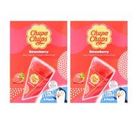 Chupa Chups Strawberry Eezy Freezzy Triangle Freeze Pops 16 Pack - 2 x 8 Packs (496ml Each) - Refreshing Ice Pops - Includes Gifty Goodness Shopping List