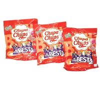 Chupa Chups The Best of Lollipops 30 Pack (3 x 10) | Mixed Fruit & Cream Flavours | Individually Wrapped Assorted Lollies
