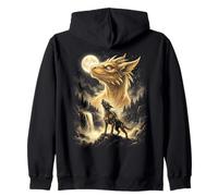 Chupacabra Howling at the Moon Meme Zip Hoodie