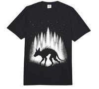 Chupacabra Walking Through White Forest Under Evening Stars Comfort Colors Adult Heavyweight T-Shirt