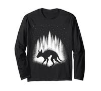 Chupacabra Walking Through White Forest Under Evening Stars Long Sleeve T-Shirt