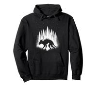Chupacabra Walking Through White Forest Under Evening Stars Pullover Hoodie