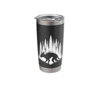 Chupacabra Walking Through White Forest Under Evening Stars Stainless Steel Insulated Tumbler