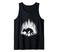 Chupacabra Walking Through White Forest Under Evening Stars Tank Top