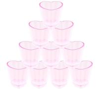 Chupito Glasses Pack of 10 Hard Plastic Shot Cups, 30 ml Heart Shape, Reusable Plastic Shot Cups, for Birthdays, Weddings, Parties (Pink)