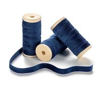 CHUQING Blue Ribbon 10 mm Wide Gift Ribbon Velvet Ribbon Velvet Border Navy Velvet Ribbon for Gift Wrapping, Christmas, Crafts, Birthday, CR-414