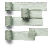 CHUQING Chiffon Ribbon 3.8 cm x 4.5 m Light Green Decorative Ribbon Gift Ribbon 4 Rolls Sage Green