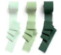 CHUQING Gift Ribbon Chiffon Ribbon 3 Rolls Wedding Ribbon 3.8 cm x 6.3 m Chiffon Ribbon Silk Ribbon Fabric Ribbon Fringe Ribbon