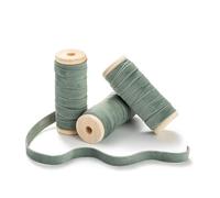 CHUQING Velvet Ribbon - 13.7 m x 1 cm Light & Sage Green Decorative Jewellery Gift Ribbon - 3 Rolls